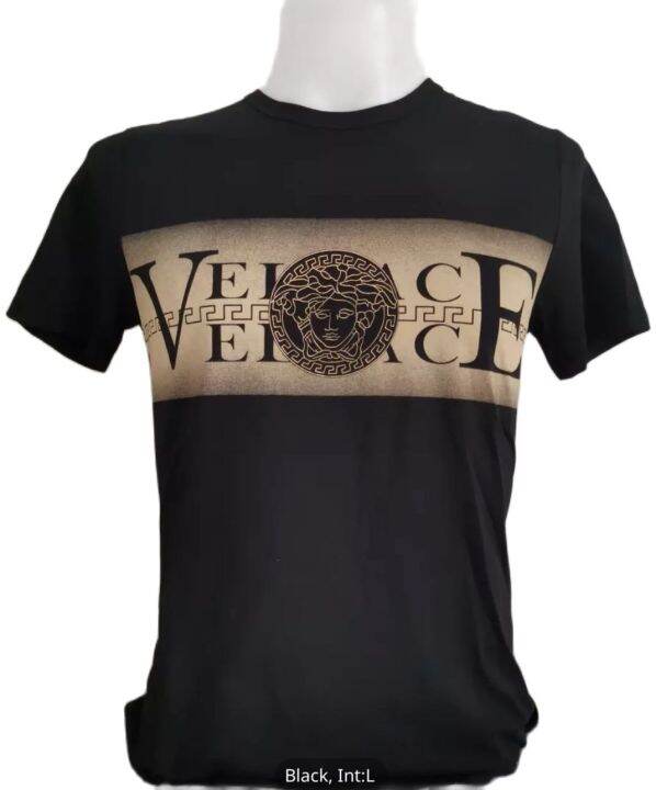 versace-เสื้อยืดแขนสั้นผู้ชายยุโรปและอเมริกาถนนแฟชั่น