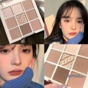 Herorange Phấn Mắt 9 Màu Dệt Kim Nút Bấm Mới Bảng Phấn Mắt Màu Đất Sô Cô