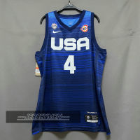 【High Quality】2023 Mens New Original World Cup USA Team #4 Tyrese Haliburton  Jersey Blue Swingman Heat-pressed