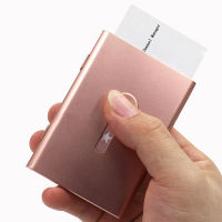 【CW】Hand Push Card Case Card Organizer Metal Card Packaging Business Card Holder Automatic Business Card Holder