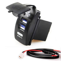 12-24V Dual USB Car Charger 5V 3.1A Universal Auto Charger สำหรับรถยนต์รถจักรยานยนต์รถยนต์ไฟฟ้า A Boat