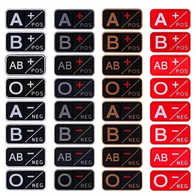 3D PVC Patch A+ B+ AB+ O+ Positive POS A- B- AB- O- Negative NEG Blood Type Group Patch Tactical  Patches Military Badges Adhesives Tape