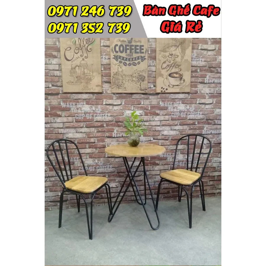 Bàn ghế nhà hàng khung sắt có tựa