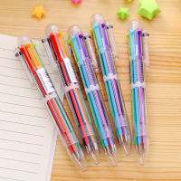 【✲High Quality✲】 gong25258181584814 ปากกาเครื่องเขียนเกาหลีสำหรับเขียนหลากสีปากกาลูกลื่น6ปากกาหมึกสีอุปกรณ์การเรียนเครื่องเขียน Kawaii Office