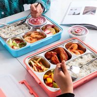 5 Compartments Lunch Box Stainless Steel Leak-Proof Bento Boxes Soup Container School Dinnerware