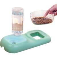 Dog Feeder Dispenser ชามสัตว์เลี้ยงสำหรับอาหารและน้ำทนต่อการสึกหรอชามขวดน้ำอัตโนมัติที่ถอดออกได้ Cat ชามอาหารเปียกและแห้ง