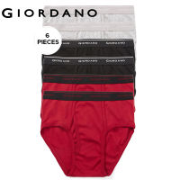 Giordano Official กางเกงในผู้ชาย ชุดชั้นในผช กางเกงใน ปักโลโก้ 6ชิ้น 01177014