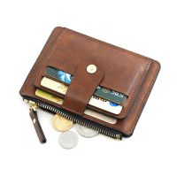 【CW】♀  Small Fashion Credit ID Card Holder Leather Wallet With Coin Man Money Men Business Purse