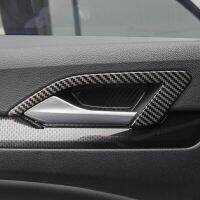 Carbon Fiber Style Car Inner Door Handle Bowl Frame Cover Molding Trim Sticker For VW Golf 8 MK8 Accessories 2020 2021 2022