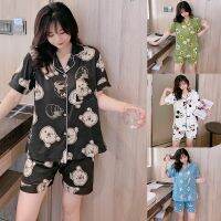 Korean HousePajamas/Pyjamas Ladies Thin Cotton Nightwear Short-sleeved Cardigan Can Wear Two-piece Suits Sleepwear