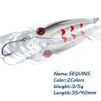 GOBYGO 1PCS 3g/5g Spoon Sequins Fishing Lure Freshwater Striped Bass Metal Sinking Swimbaits Crankbait Shrimp Luya Sequins BaitLures Baits