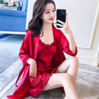 Women Underwear Robe Underwear y Nightwear Lingerie Lace Solid Silk Nightgown Dresses Nighte Dress Cotton Sleepwear Set