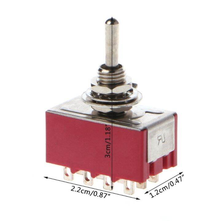 ac-250v-2a-125v-5a-12-pin-on-on-2ตำแหน่ง4pdt-mini-สวิตช์สลับสีแดง