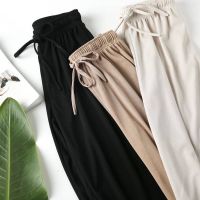 【Ready Stock】Cotton Women Loose Causal Wide Leg Pants Long Trousers Palazo Linen