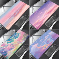 900X400 Pink XL Large Writing Desk Mats Blue Clouds Sky Laptop Mousepad Kawaii Mouse Pad Gaming Deskpad for Office Home Gamer