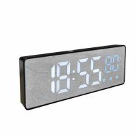 LED Mirror Screen Alarm Clock Creative Digital Clock Voice Control Snooze Time Date Temperature Display for Home Decoration 2021