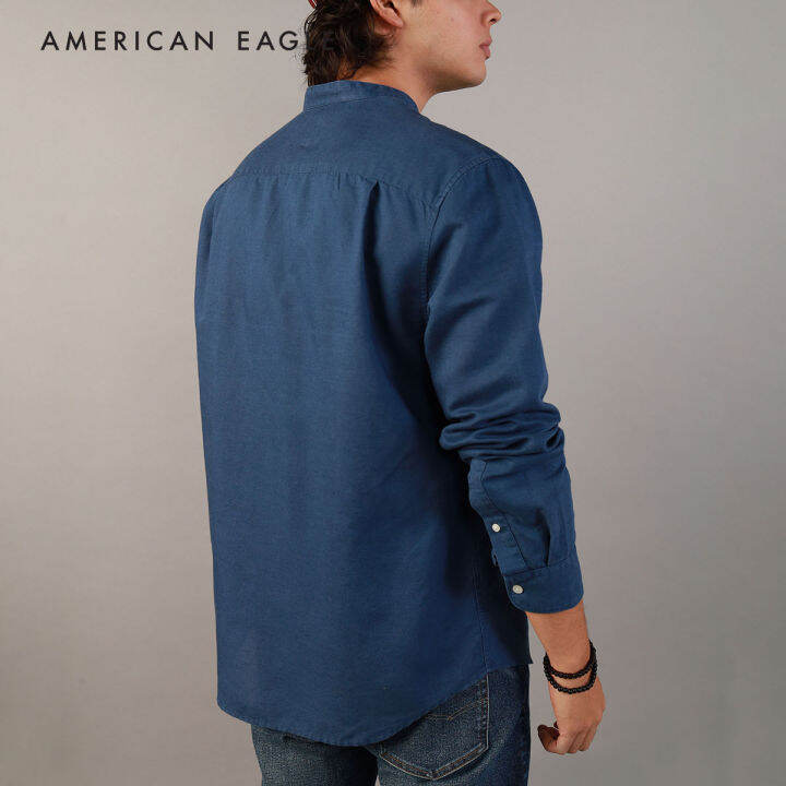 american-eagle-band-collar-linen-button-up-shirt-เสื้อเชิ้ต-ผู้ชาย-nmsh-015-2369-483