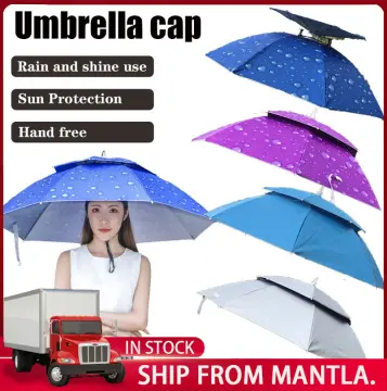 Double-layer Windproof Head Wear Umbrella Hat Outdoor Sunscreen Uv