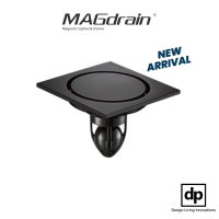 MAGdrain C14Q50-O (color: Jet Black) ชุดท่อระบายน้ำวัสดุสแตนเลส 304 ระบบป้องกันการย้อนกลับ   ขนาด 4x4 นิ้ว