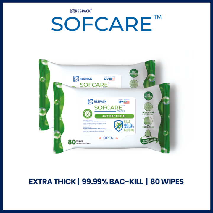 Respack Sofcare Antibacterial Wipes (80's) Lazada