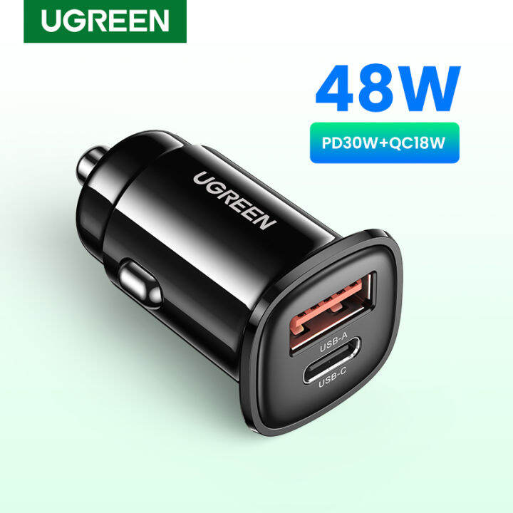 UGREEN USB Car Charger 30W Quick Charge 4.0 QC4.0 QC3.0 PD Type C Fast