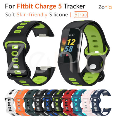 Zenia สายนาฬิกาซิลิโคนนิ่มหลากสี,สายนาฬิกาข้อมือสำหรับ Fitbit Charge 5 Charge5อุปกรณ์เสริมสำหรับกีฬา