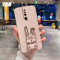 YBDดีไซน์ใหม่สำหรับ OPPO F11 A59 F1S F11 Pro เคสโปร3Dหรูหราสเตอริโอขาตั้งกระต่ายด้วยไฟฟ้าสไมล์เคสโทรศัพท์เรียบแฟชั่นน่ารักเคสนิ่ม