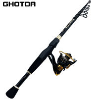 Ghotda 1.6-2.4m Carbon Fber Spinning Fishing Rod Fishing Reel Combination escopic Fishing Pole Reel Kit