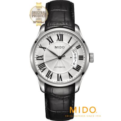 MIDO Belluna II Automatic Mens Watch สายหนัง รุ่น M024.407.16.033.00 - Silver/Black