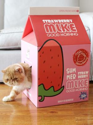 Cat Carton Nest Cat Scratcher Wear-resistant Funny Milk Carton Cat Litter Cat Supplies Cat Toy