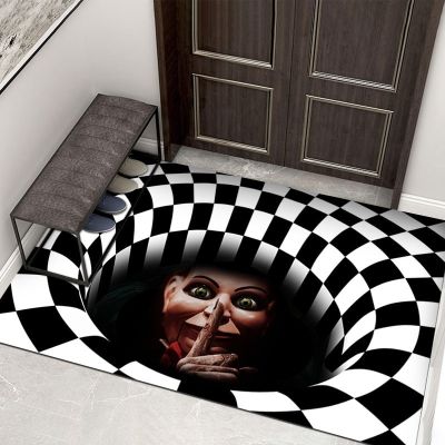 3D Optical Illusion Rug Vortex Trippy Carpet Realistic Unique Doormat Bedroom Living Room Kids Runner Home Entrance Carpet Tapis