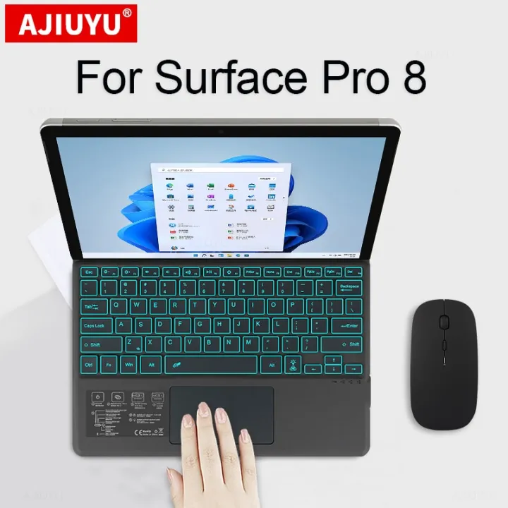 Backlit Bluetooth Keyboard For Microsoft Surface Pro 8 Tablet wireless