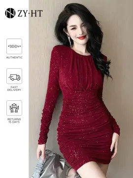 Đầm dạ hội kim sa đỏ cúp ngực ôm body tôn dáng  D428  AloraShop21