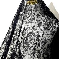 Gothic Lolita Black Lace Fabric Gauze DIY Womens Clothing Couture Material Accessories Couture Sewing Accessories Lace Fabric