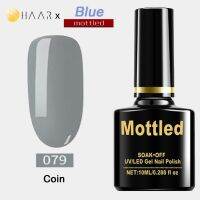 ยาทาเล็บ เจล Gel Nail Polish HAAR x Mottled Blue Tone โทน ฟ้า สี เทา เหรียญ เงิน Coin Gray จัดจำหน่ายโดย HAAR Distributed by HAAR - Mottled 079