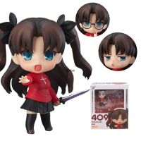 10CM รุ่น Q 409 # Fate/Stay Night ภาพอนิเมะชุดคอสเพลย์โทซากะริน PVC ตุ๊กตาขยับแขนขาได้ใบหน้าหุ่นของเล่นแบบเปลี่ยนได้สำหรับเป็นของขวัญ