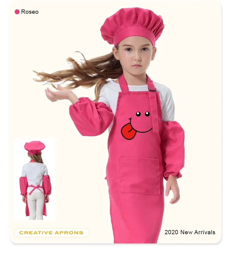 Kids Apron Dress Chef Costume Cooking Wear Cooking Baking Painting Apron