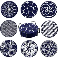 16Pcs Silicone Coaster, Drink Coaster with Holder, Coffee Coaster, Suitable for Bar, Desktop