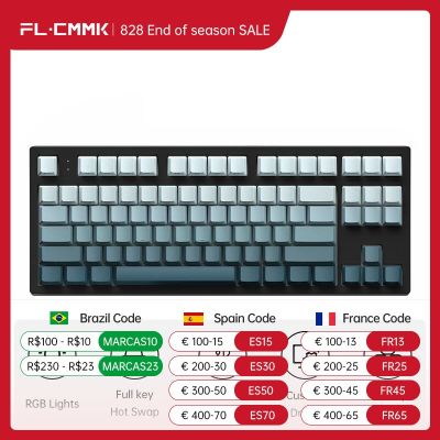 FL·ESPORTS MK870 Three Mode Mechanical Keyboard 87 Key Hot-Swappable RGB PBT Keycaps for PC Tablet Desktop Support Driver Keyboard Accessories