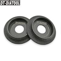 Dt-Diatool 2ชิ้น75mmx1 0มม. จานเจียรเพชรเชื่อมแบบสุญญากาศล้อเจียรขอบโครงหน้า Demi-Bullnose สำหรับหินอ่อนหินแกรนิต