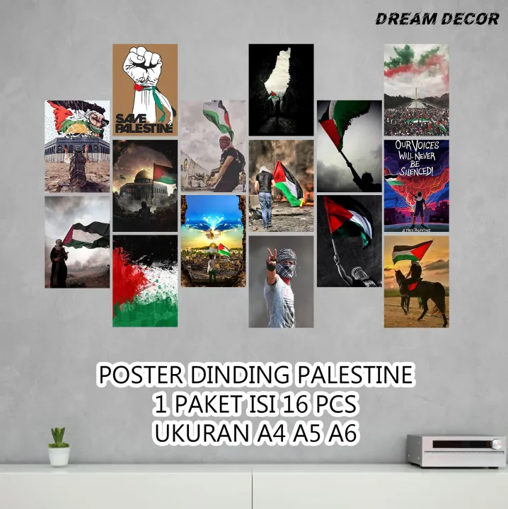 Poster dinding tema palestine ukuran a4 a5 a6 poster kamar dekorasi