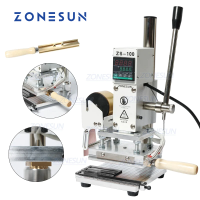 ZONESUNใหม่ZS-100วัตถุประสงค์คู่ฟอยด์ปั๊มร้อนคู่มือเครื่องBronzingสำหรับบัตรพีวีซีกระดาษย่นเครื่องปั๊ม