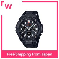 GST-W130BC-1AJF โซลาร์ CASIO นาฬิกาข้อมือสีดำสำหรับผู้ชายคลื่นวิทยุ G-STEEL G-SHOCK