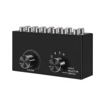 6 in 1 Out L / R Stereo Audio Switcher with Mute Button Portable RCA Stereo Audio Switch Audio Splitter