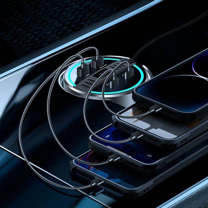 car-water-cup-phone-65w-quick-intelligent-charger-car-phone-charger-four-ports-interior-for-tesla-model-3-model-y-accessories