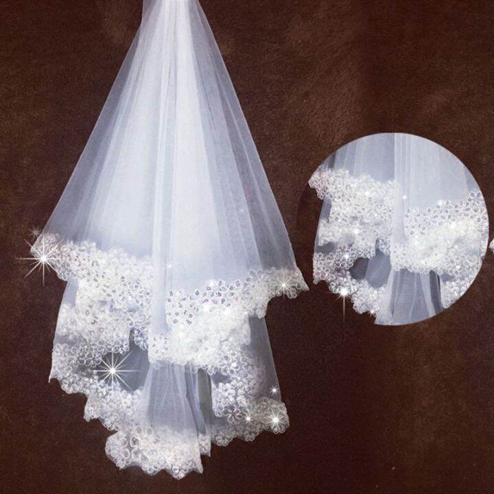 AUTU 1.5M 1 Layer Bridal White Wedding Tulle Veil Without Comb Lazada