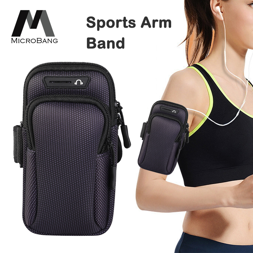 LED Light Arm Band Bag Sports Outdoor Cycling Running Pouch Cell Phone Key UK 