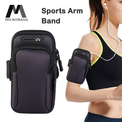 MicroBang Sports Arm Band Phone Arm Bands Arm Bag Cell Phone Holder Case Arm Band Strap With Zipper Pouch Mobile Exercise Running Workout for Android and Apple Phone