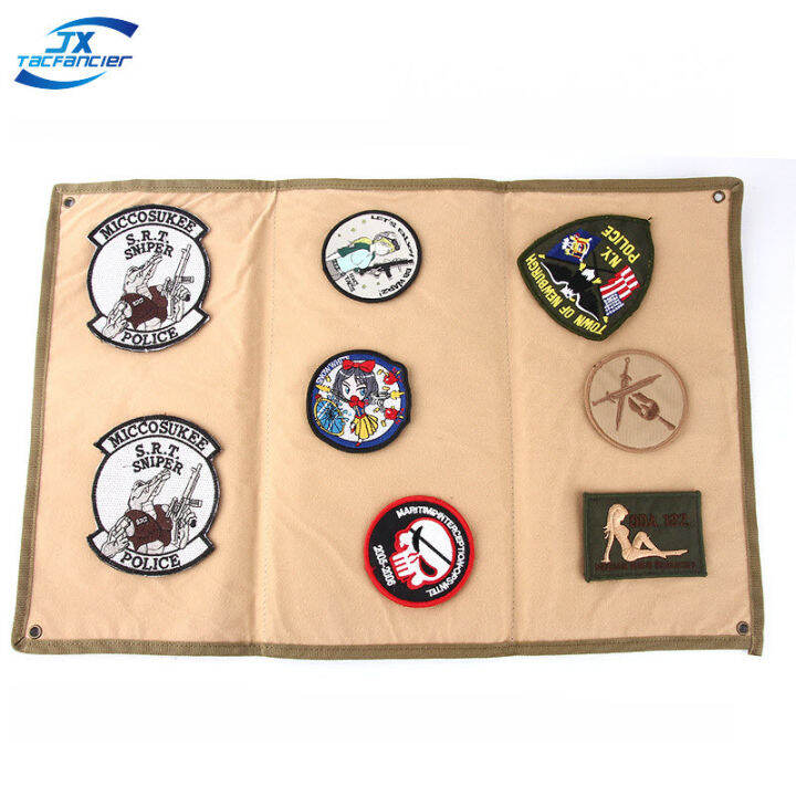 Tactical Patchs Rectangular Display Board Foldable Military Patch Holder  Panel Hanging Badge Display Holder Pad 