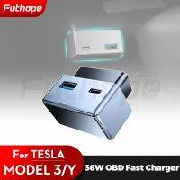 [CNIU digital accessories] Futhope ปลั๊ก OBD สำหรับ Tesla Model 3 Y X S ขยายพอร์ตโทรศัพท์ PD ที่ชาร์จไฟรวดเร็ว USB Type-C หัวคู่อะแดปเตอร์ติดผนัง2021-23รถ Ac